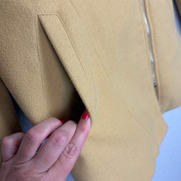 Asymmetrical Zip Moto Jacket, Mustard Yellow S - Fall Layer, Autumn, Retro - Picture 6 of 10